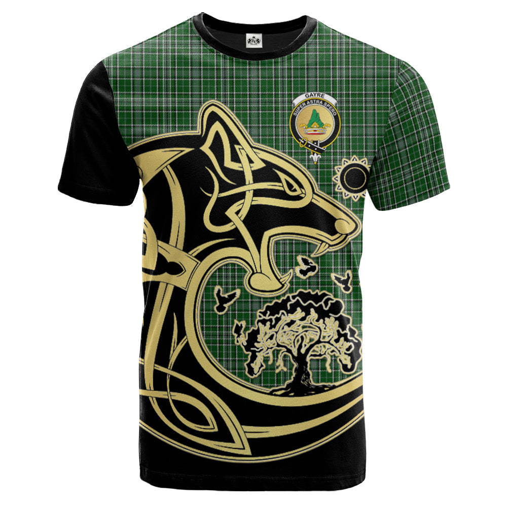 Printivon Gayre Dress Crest Celtic Wolf Tartan T Shirt Custom Your Text