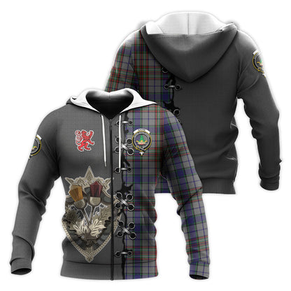 Printivon Gayre Hunting Tartan Hoodie Lion Rampant And Celtic Thistle Style