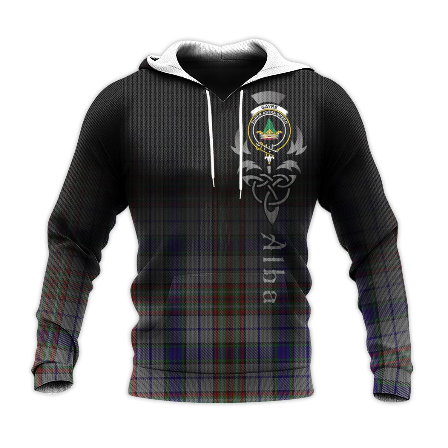 Printivon Gayre Hunting Tartan Crest Alba Celtic Hoodie