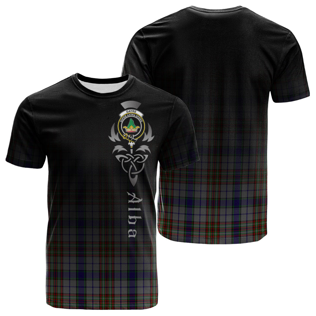 Printivon Gayre Hunting Tartan Crest Alba Celtic T Shirt
