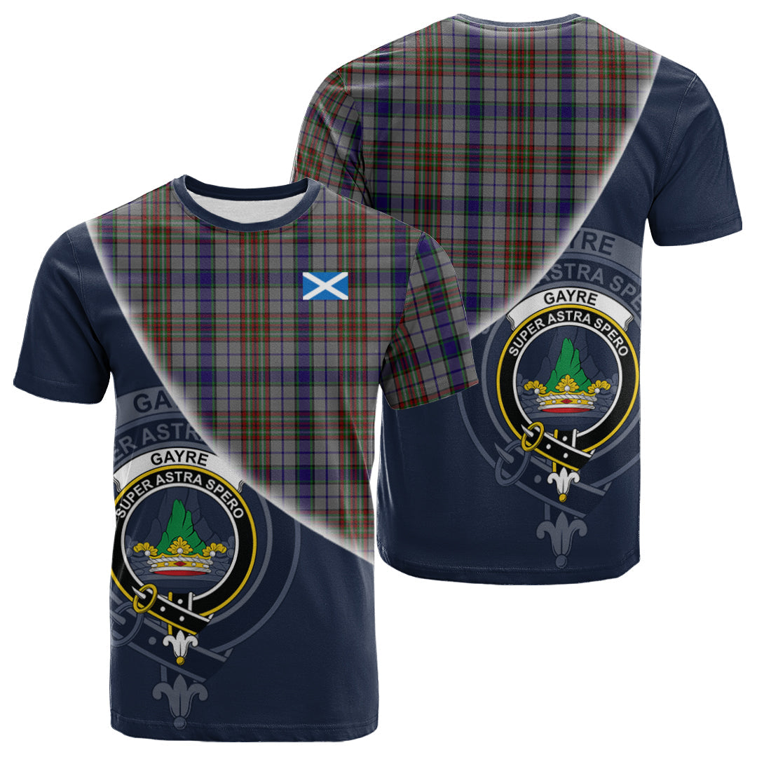 Printivon Gayre Hunting Tartan Scottish Crest T Shirt