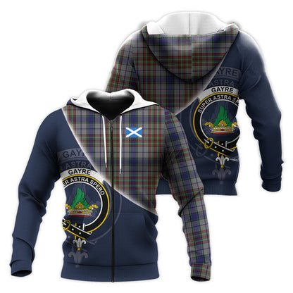 Printivon Gayre Hunting Tartan Scottish Crest Hoodie