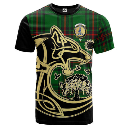 Printivon Ged Crest Celtic Wolf Tartan T Shirt Custom Your Text