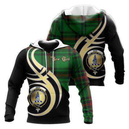 Printivon Ged Clan Believe In Me Crest Tartan Knitted Hoodie Custom Your Text