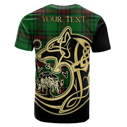 Printivon Ged Crest Celtic Wolf Tartan T Shirt Custom Your Text