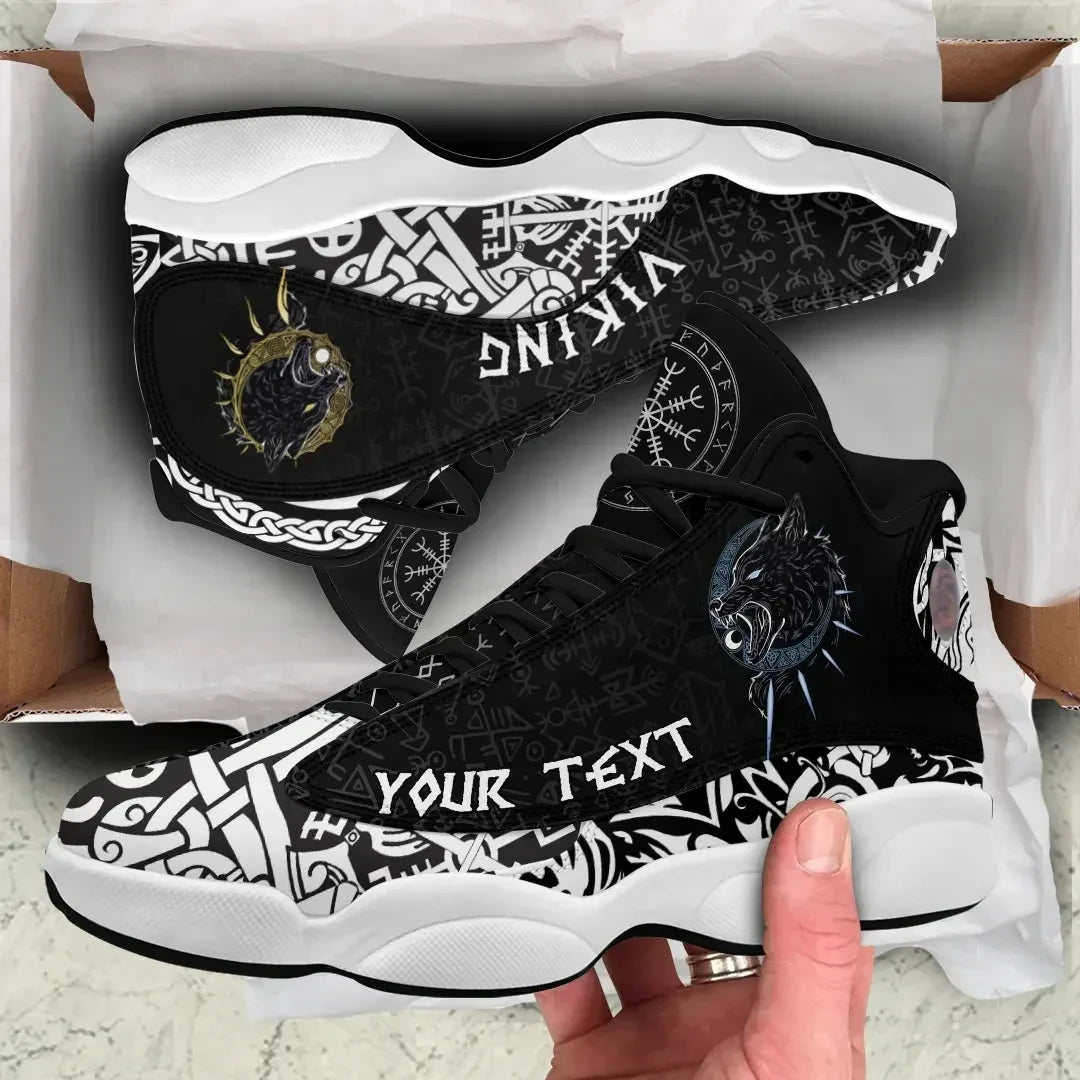 Custom Viking Hati And Skoll High Top Sneakers Shoes