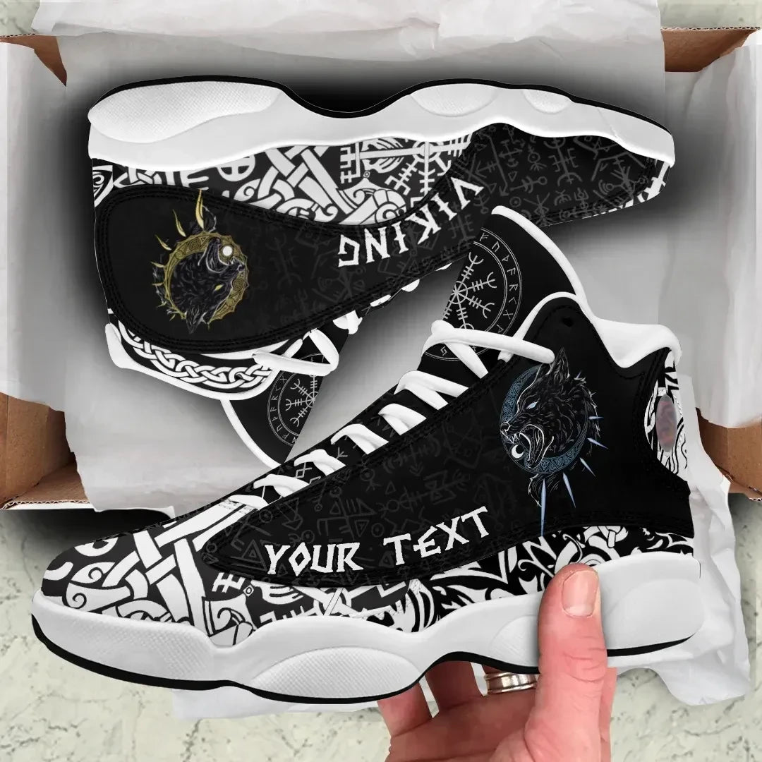Custom Viking Hati And Skoll High Top Sneakers Shoes