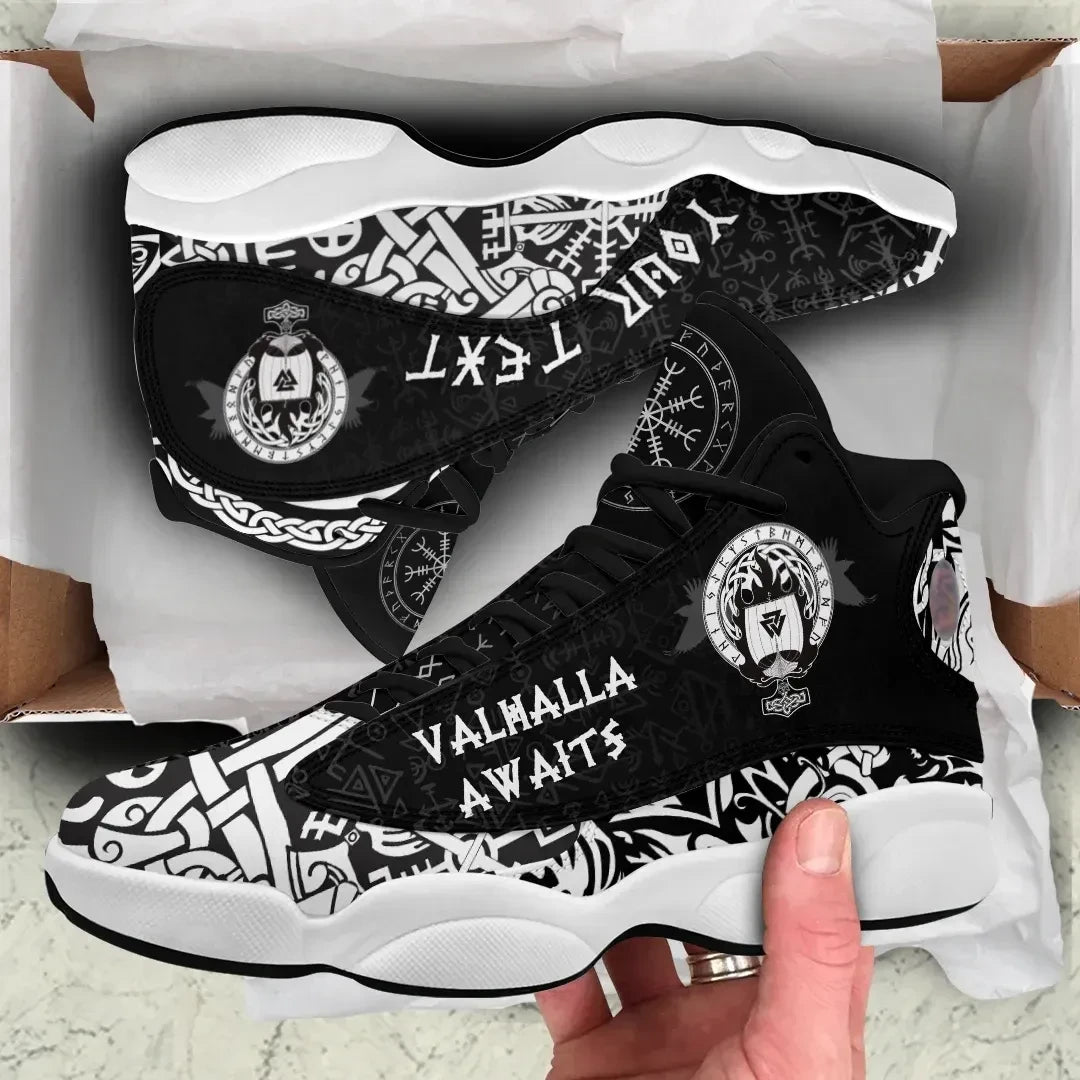 Custom Viking Valhalla Awaits High Top Sneakers Shoes