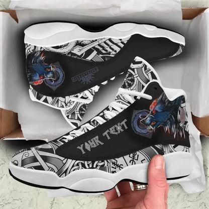 Custom Viking Fenrir Wolf 3D High Top Sneakers Shoes Women's Men's