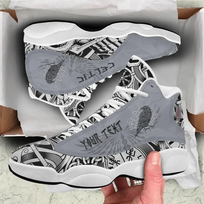 Custom Viking Raven Celtic High Top Sneakers Shoes Women's Men's