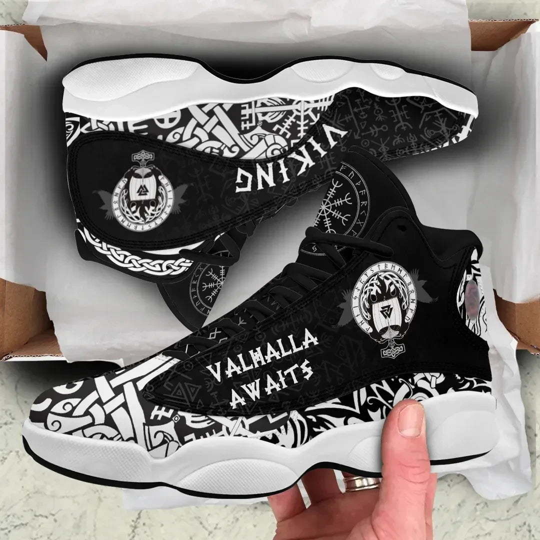 Viking Valhalla Awaits High Top Sneakers Shoes