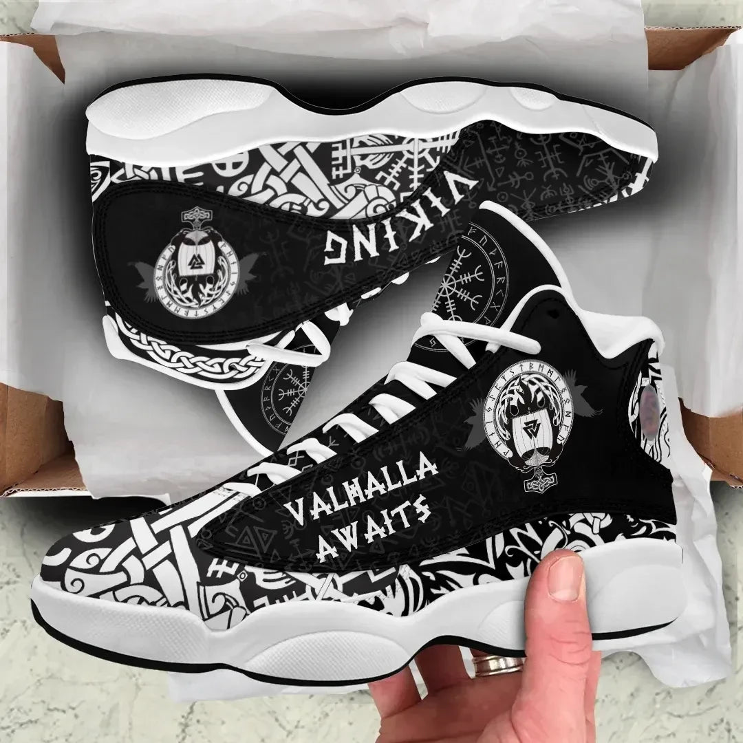 Viking Valhalla Awaits High Top Sneakers Shoes
