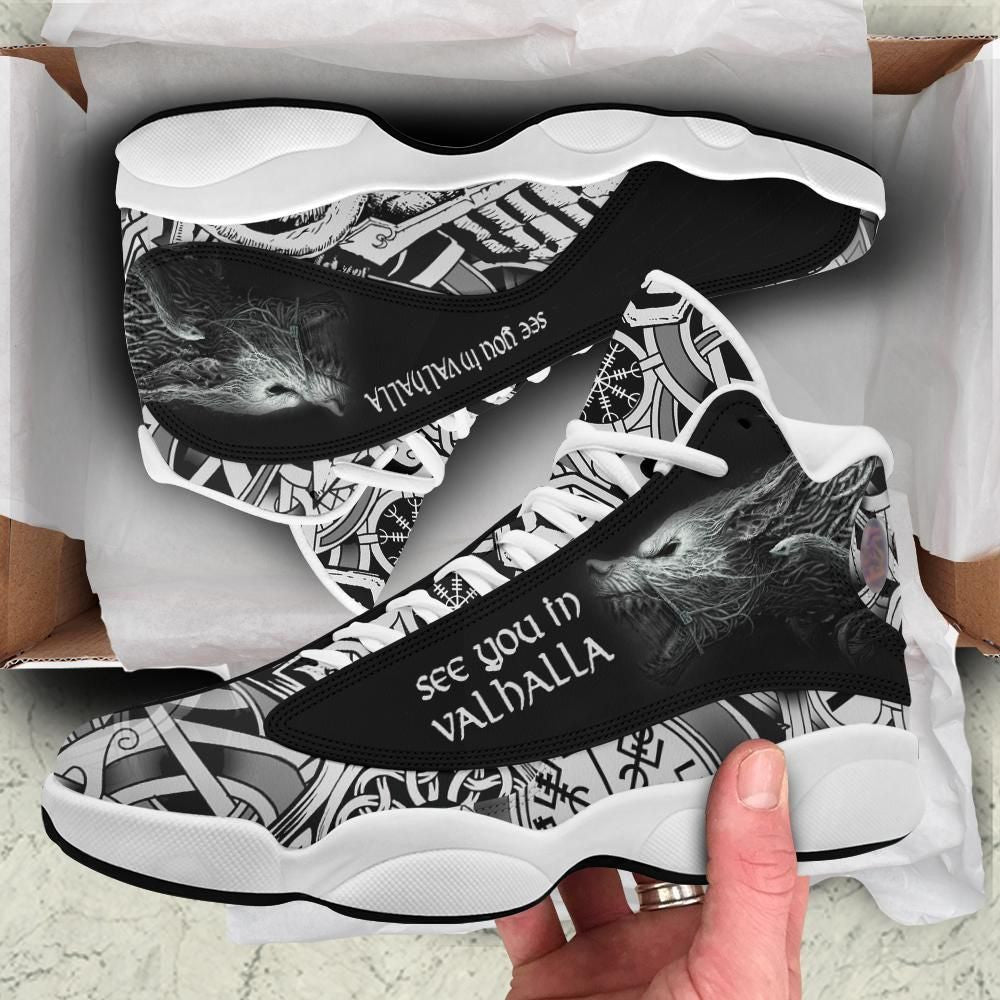 Viking Fenrir Wolf High Top Sneakers Shoes Women's Men's