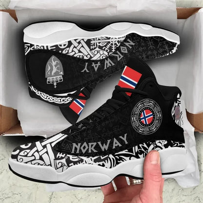 Norway Coat Of Arms High Top Sneakers Shoes