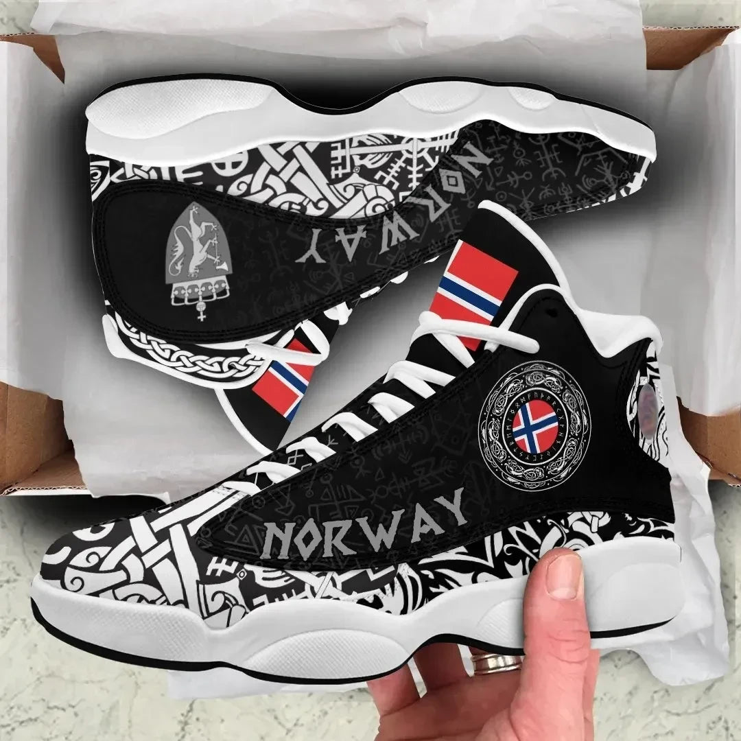 Norway Coat Of Arms High Top Sneakers Shoes