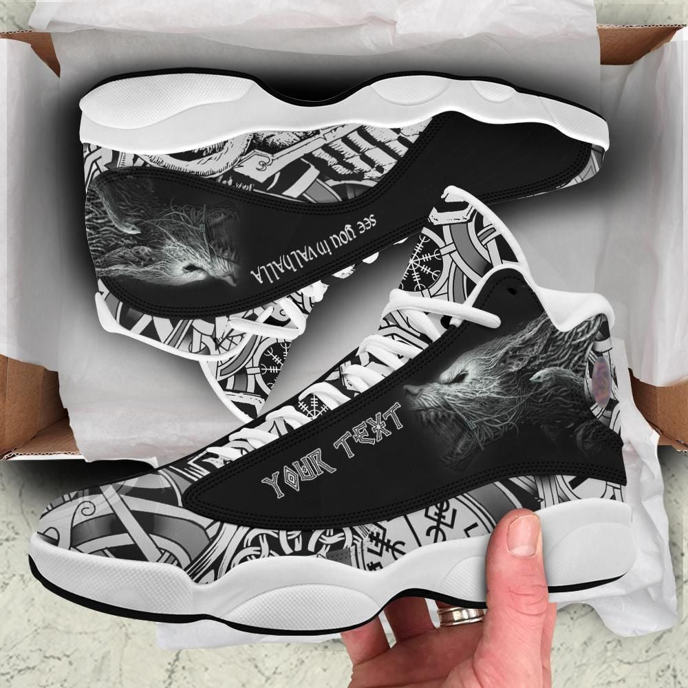 Custom Viking Fenrir Wolf High Top Sneakers Shoes Women's Men's