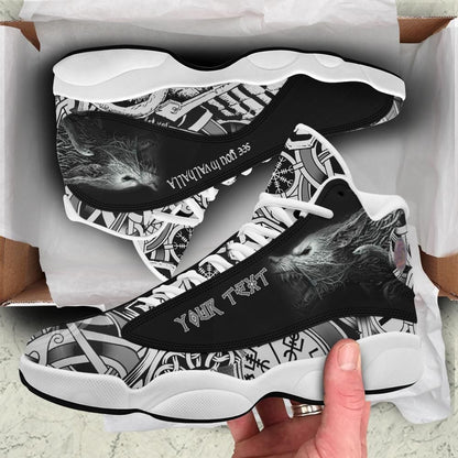 Custom Viking Fenrir Wolf High Top Sneakers Shoes Women's Men's