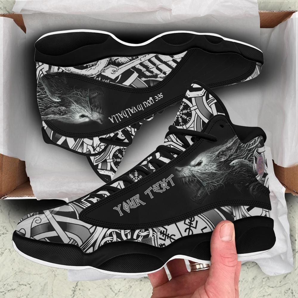 Custom Viking Fenrir Wolf High Top Sneakers Shoes Women's Men's