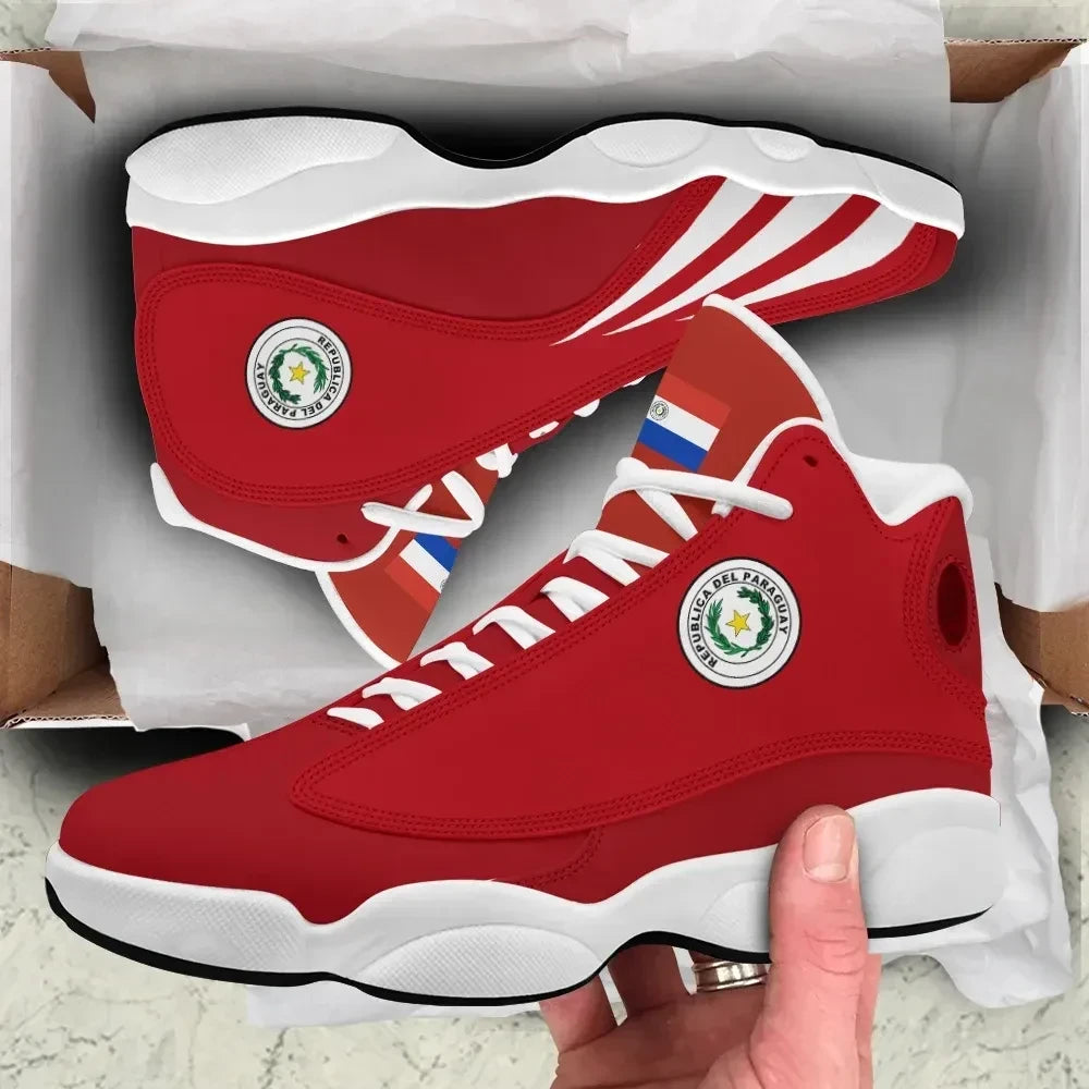 Paraguay Flag High Top Sneakers Shoes Women's Men's