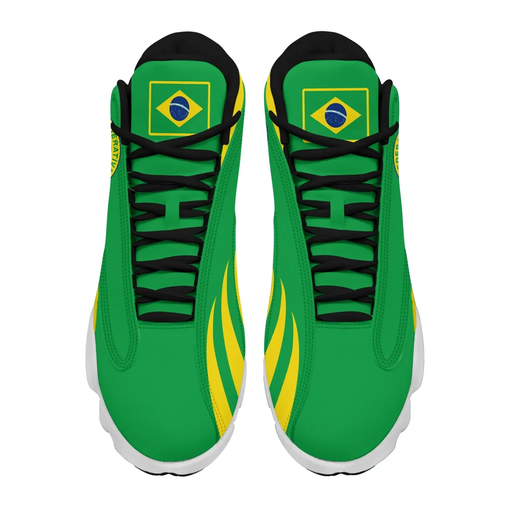 Brazil Flag High Top Sneakers Shoes Women's Men's