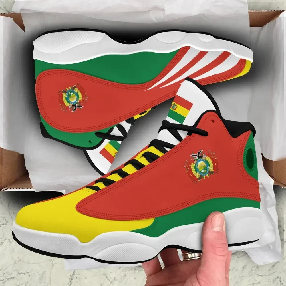 Bolivia Flag High Top Sneakers Shoes Women's Men's