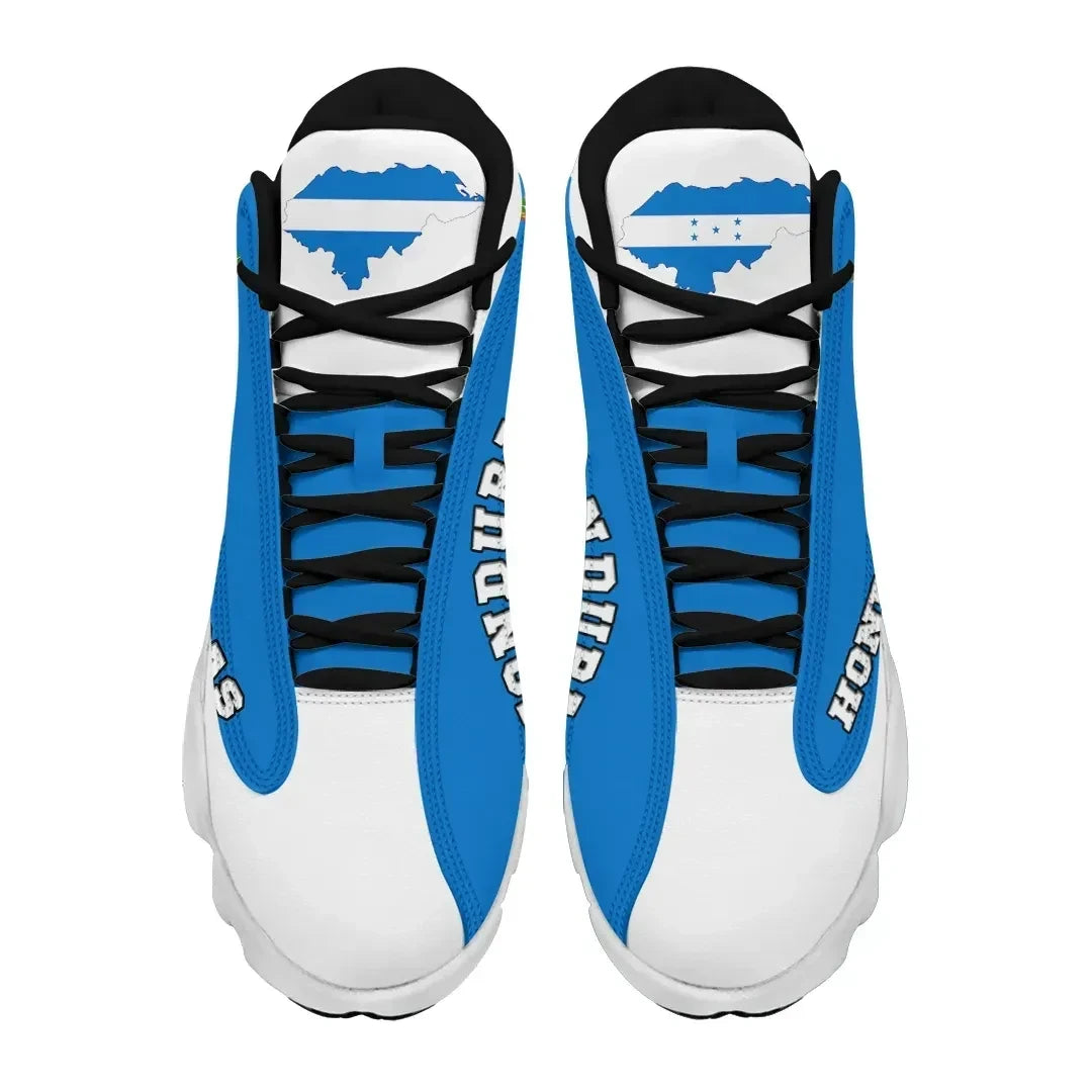 Honduras High Top Sneakers Shoes Flag and Coat of Arms
