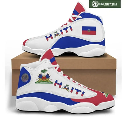 Haiti Flag High Top Sneakers Shoes Women's Men's
