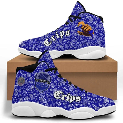 Crips Gang Skull High Top Sneakers Shoes
