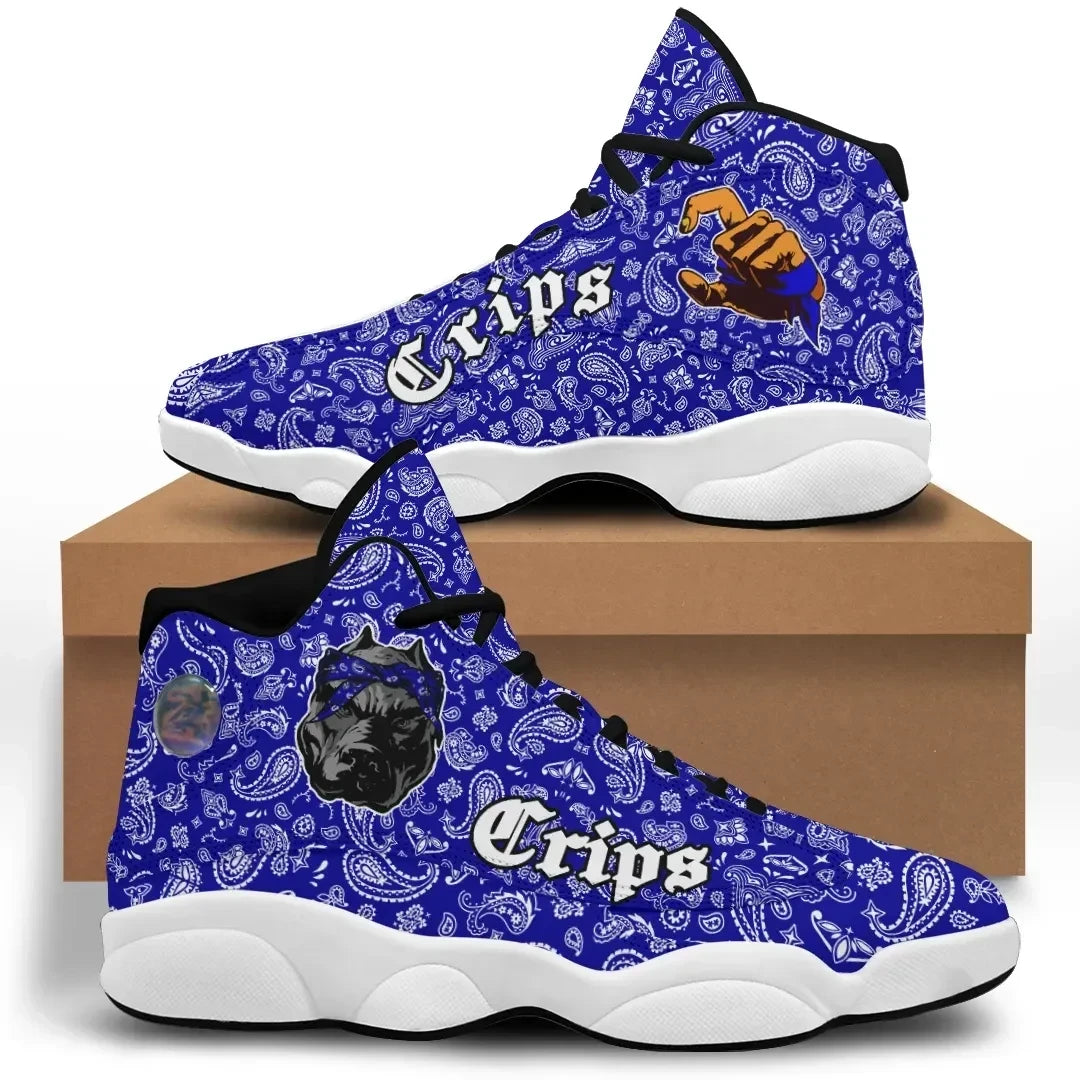 Crips Gang Bulldog High Top Sneakers Shoes