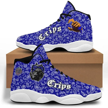 Crips Gang Bulldog High Top Sneakers Shoes