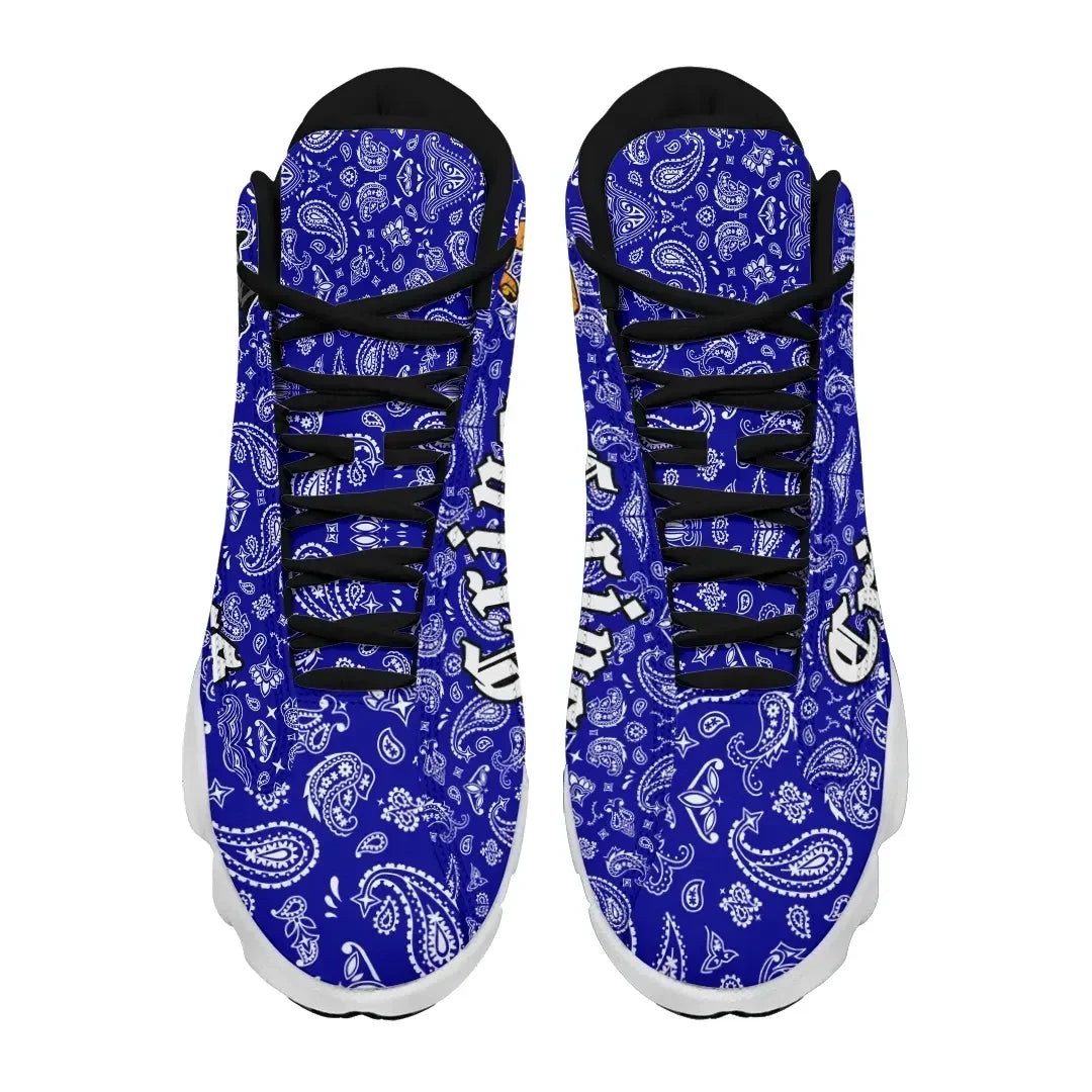 Crips Gang Bulldog High Top Sneakers Shoes
