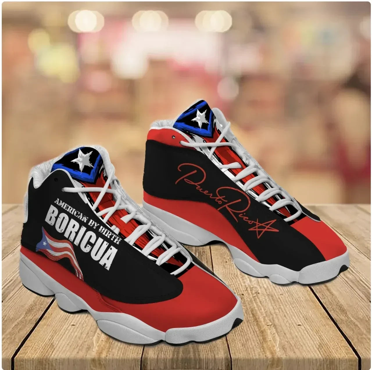 Puerto Rico Boricua High Top Sneakers Shoes Women's Men's