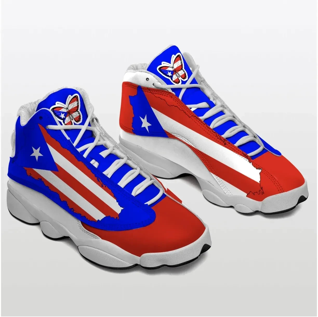 Puerto Rico Butterfly Flag High Top Sneakers Shoes Women's Men's