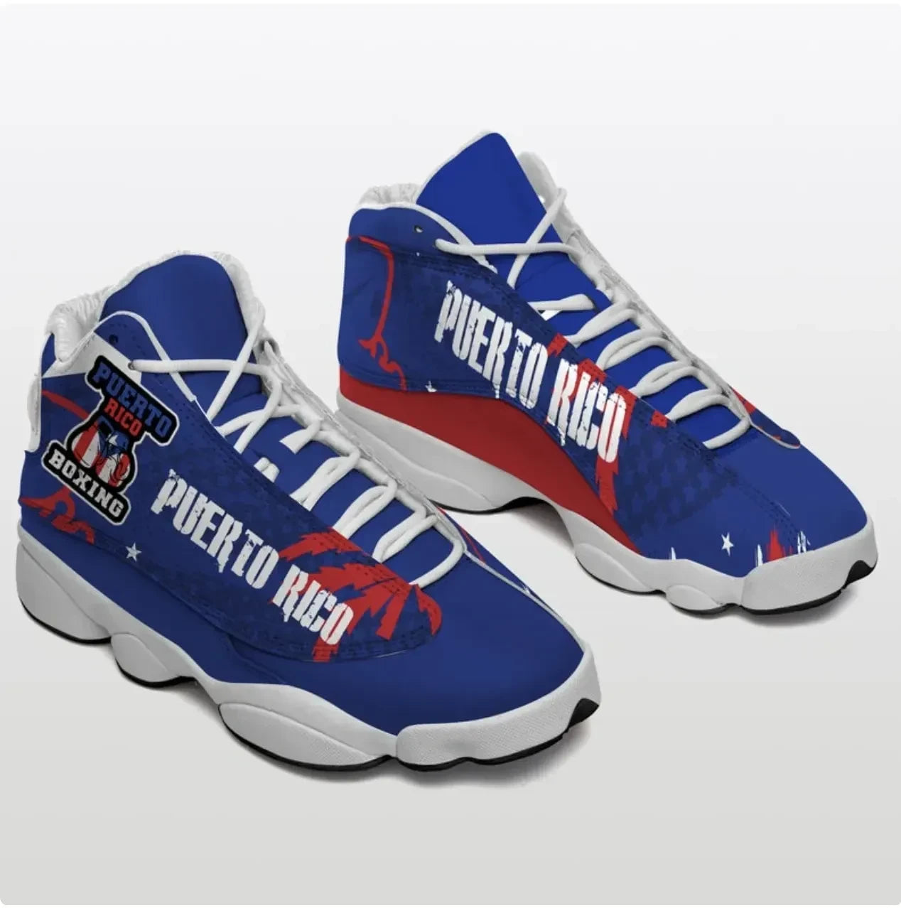 Puerto Rico Boxing High Top Sneakers Shoes Women's Men's