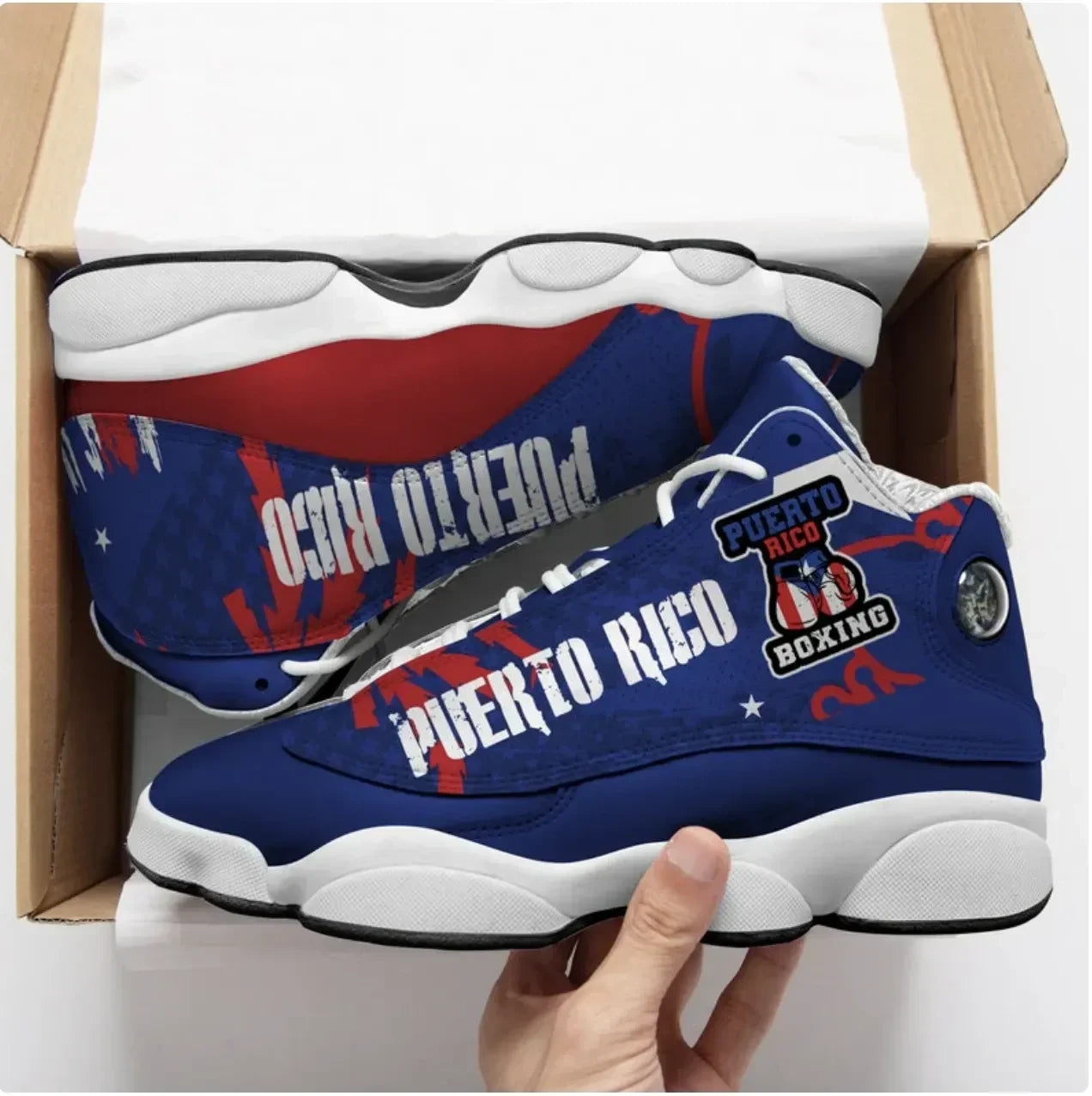 Puerto Rico Boxing High Top Sneakers Shoes Women's Men's
