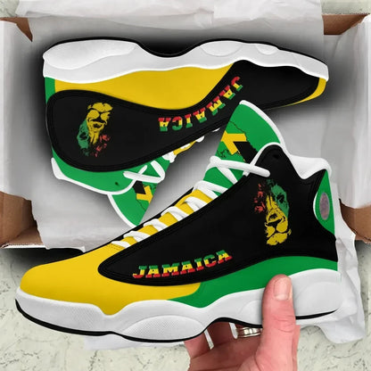 Jamaica Lion High Top Sneakers Shoes