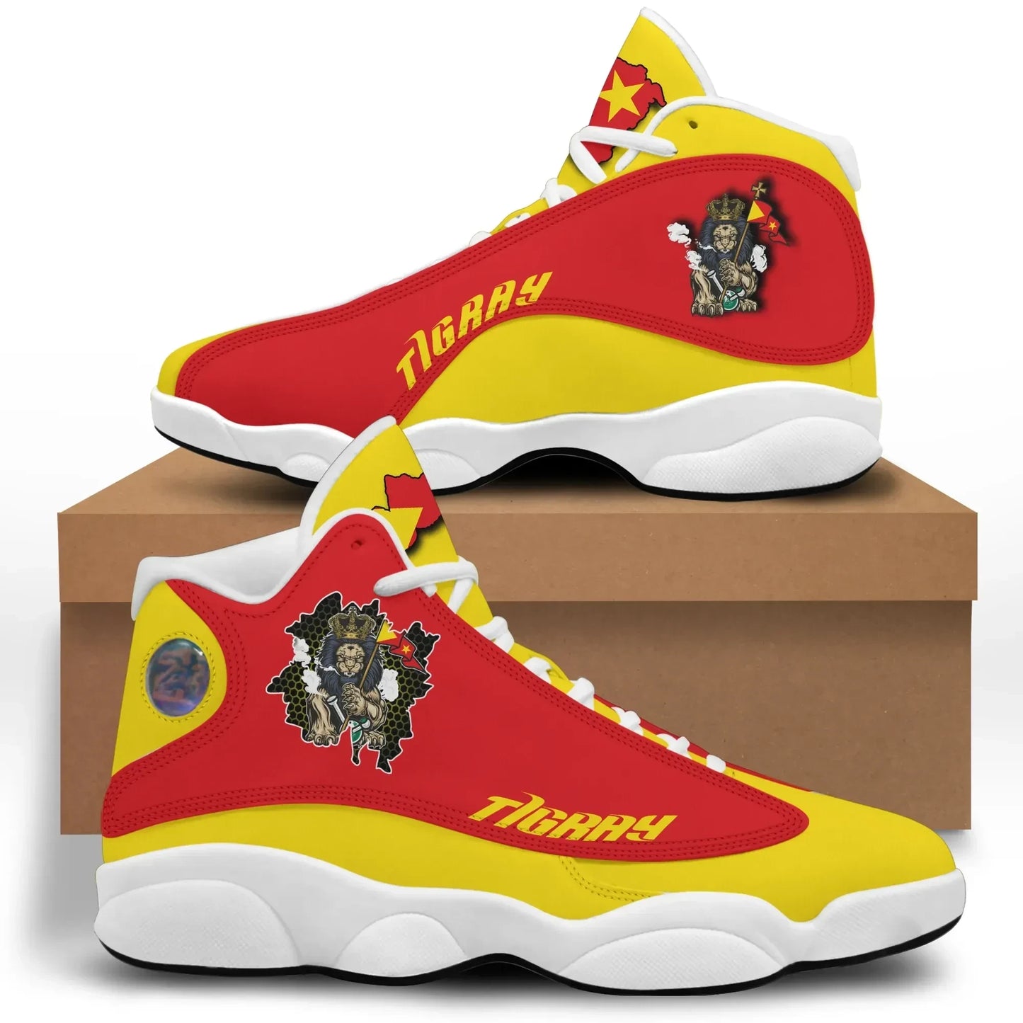 Tigray Lion High Top Sneakers Shoes