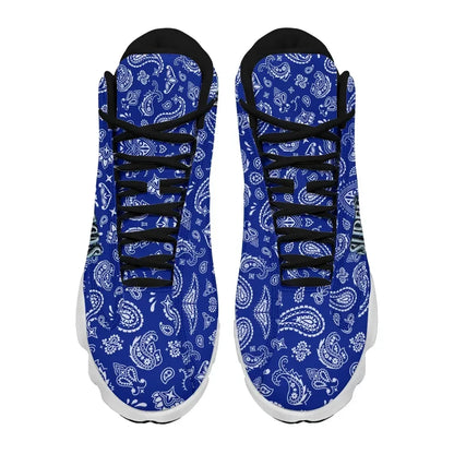 Sure Aztecas High Top Sneakers Shoes Blue Bandana