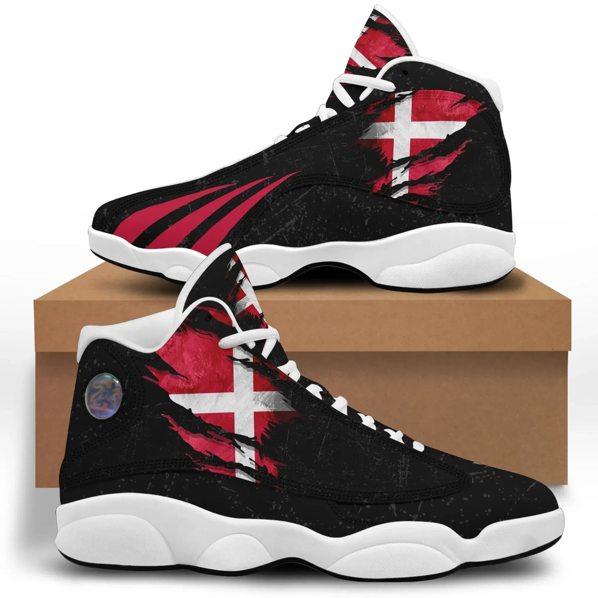 Denmark In Me High Top Sneakers Shoes Special Grunge Style