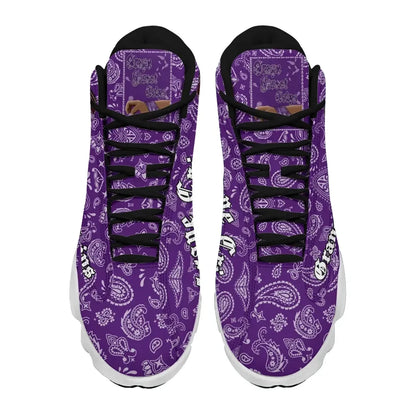 Grape Street Crips High Top Sneakers Shoes Purple Bandana