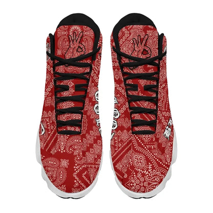 Blood Gang High Top Sneakers Red Paisley