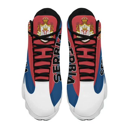 Serbia High Top Sneakers Shoes Women's Men's Special Flag
