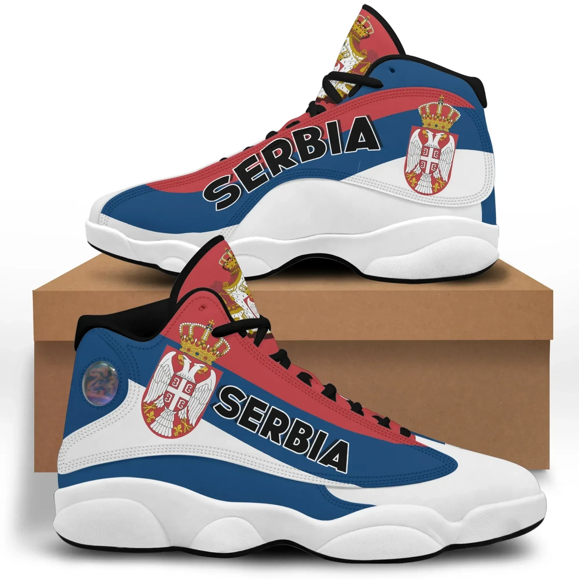 Serbia High Top Sneakers Shoes Women's Men's Special Flag