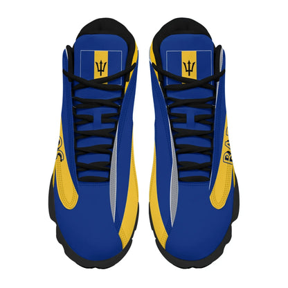 Barbados High Top Sneakers Shoes Women's Men's Special Flag