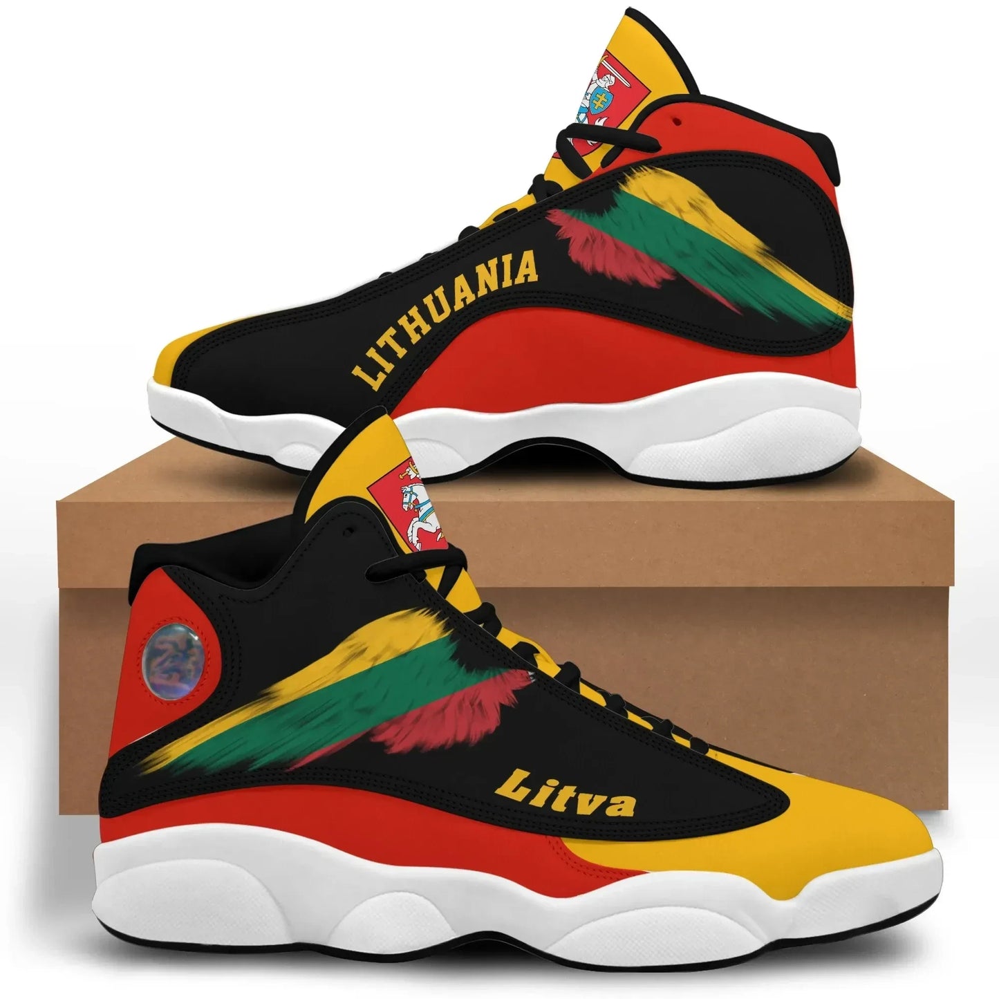 Lithuania High Top Sneakers Women's Men's Wings Flag