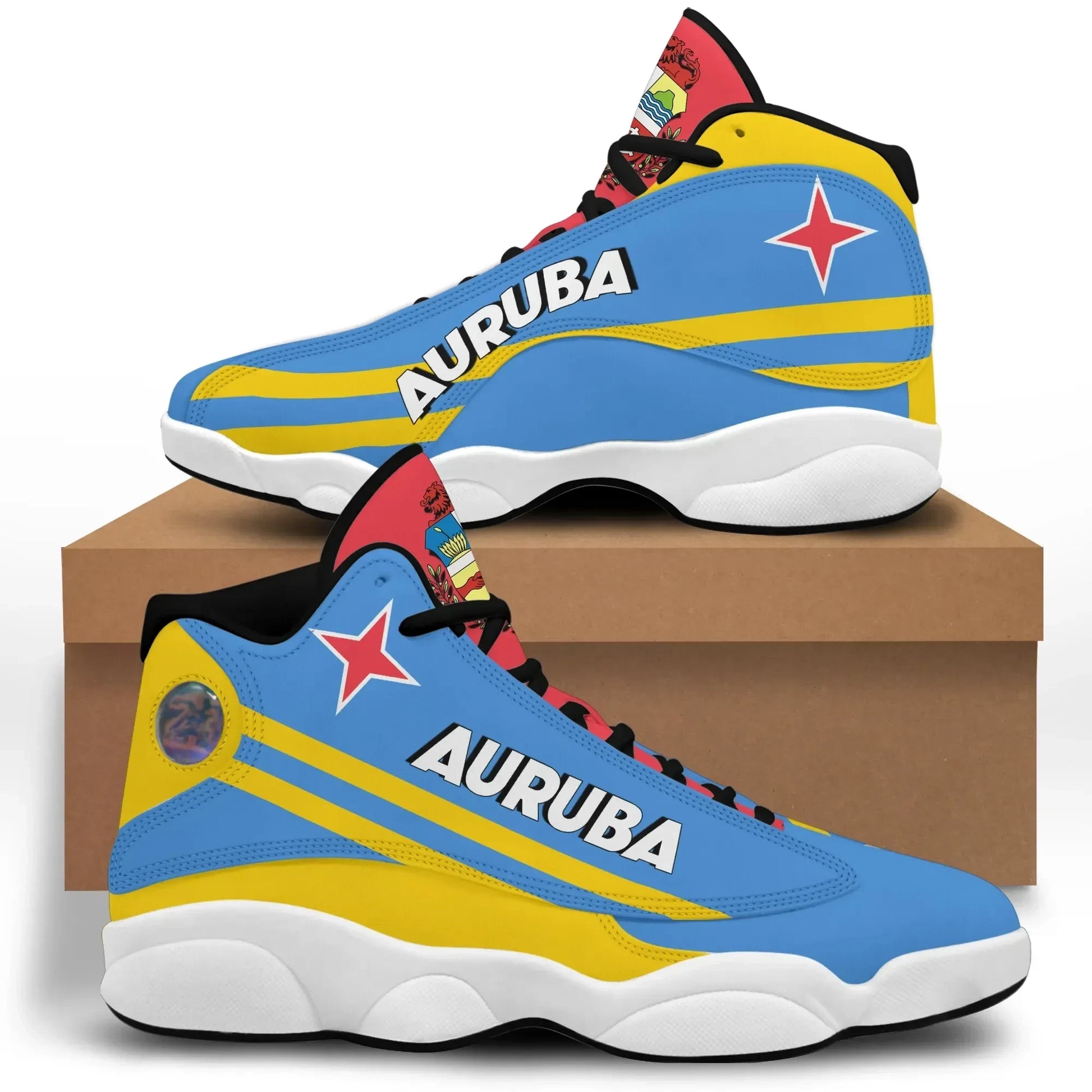 Aruba High Top Sneakers Shoes Women's Men's Special Flag