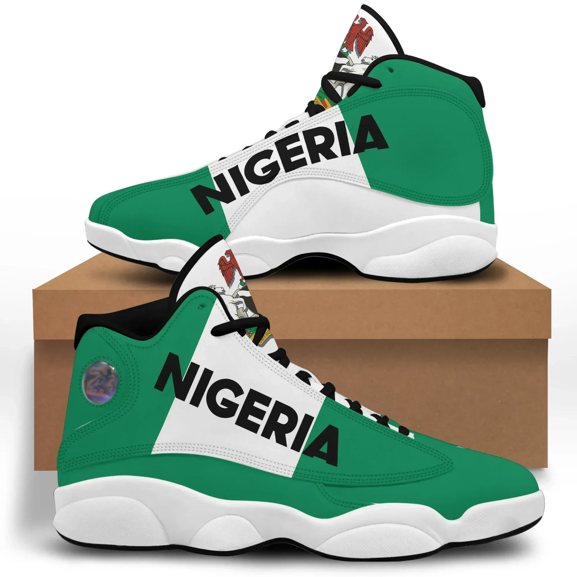 Nigeria High Top Sneakers Shoes Women's Men's Special Flag