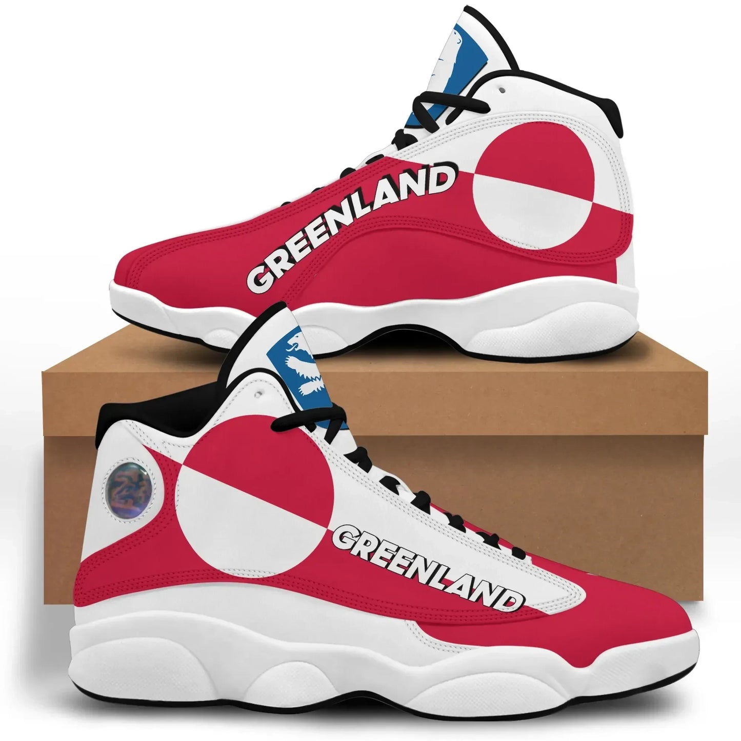 Greenland High Top Sneakers Shoes Women's Men's Special Flag