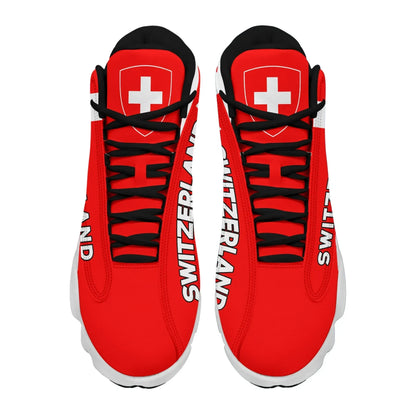 Switzerland High Top Sneakers Shoes Women's Men's Special Flag