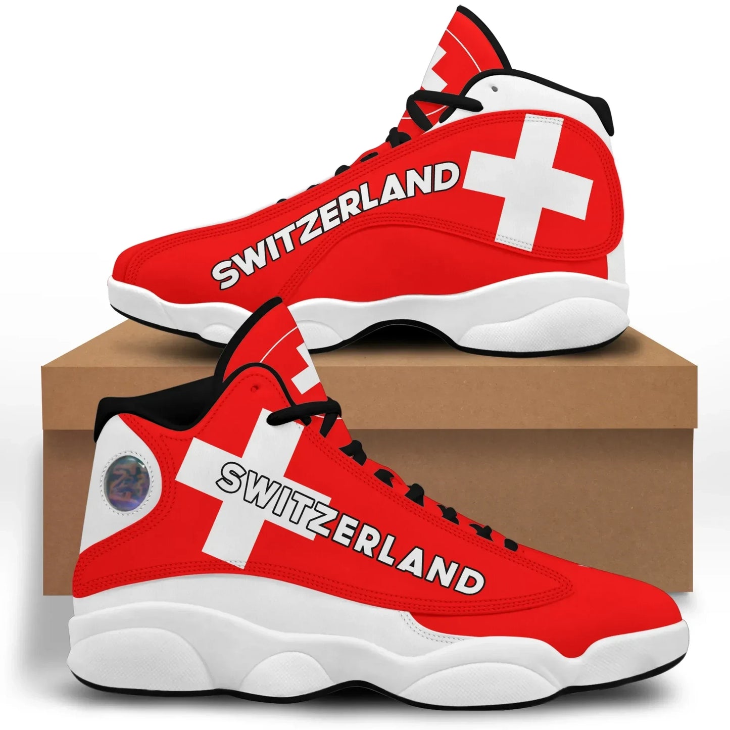 Switzerland High Top Sneakers Shoes Women's Men's Special Flag